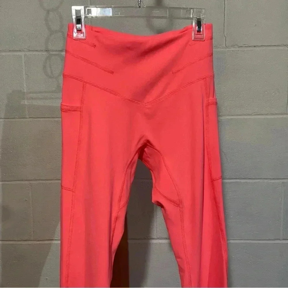 FP Movement by Free People Neon Coral Pink Flare Leggings Jumpsuit Set - Picture 13 of 13